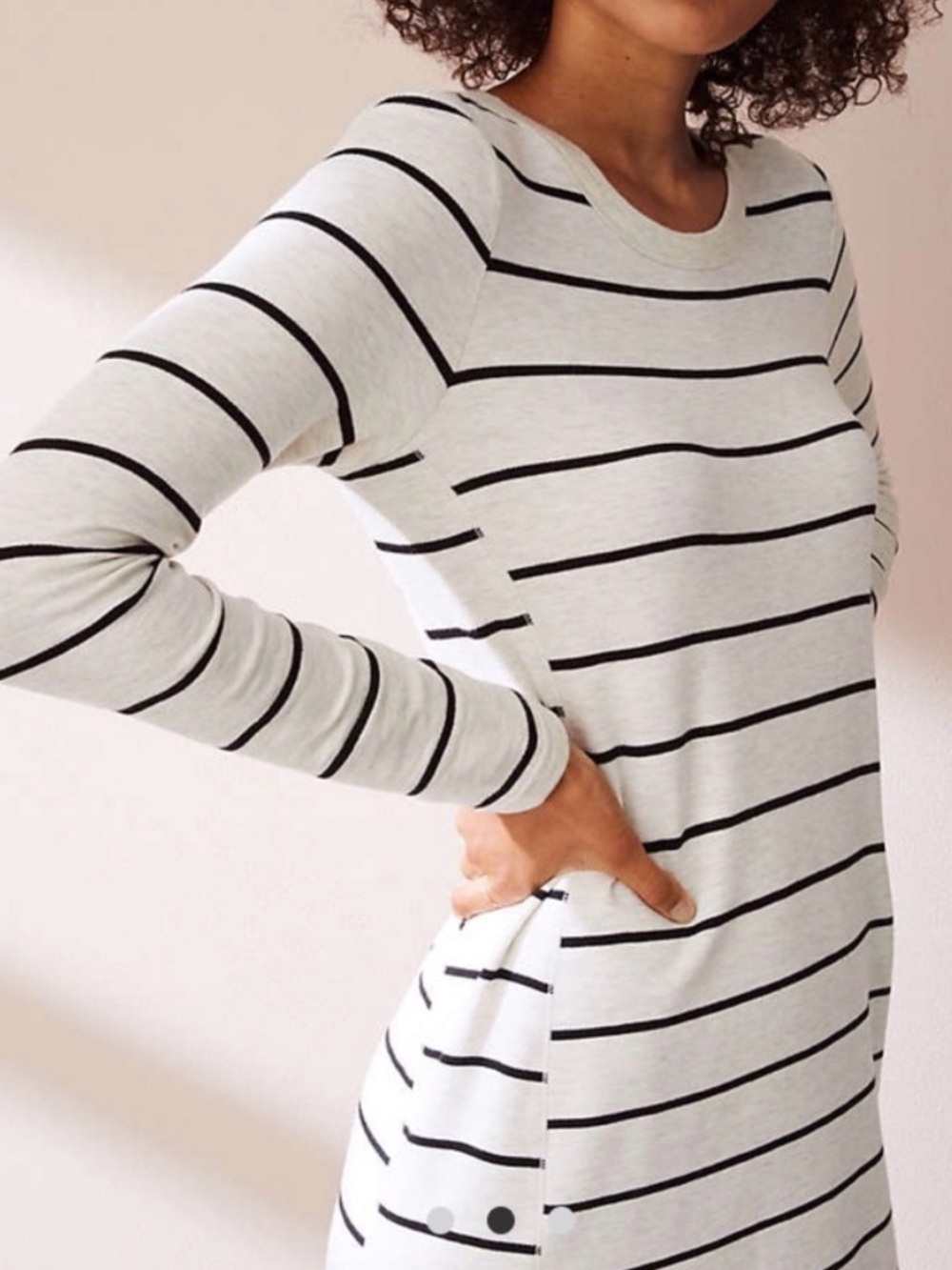 Lou & Grey Loft Soft Sweatshirt Striped Dress Size Medium - Picture 4 of 10